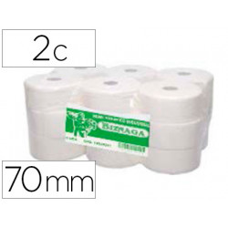 PAPEL HIGIENICO BIZNAGA JUMBO 2 CAPAS CELULOSA BLANCA MANDRIL 76 MM PARA DISPENSADORKF16756