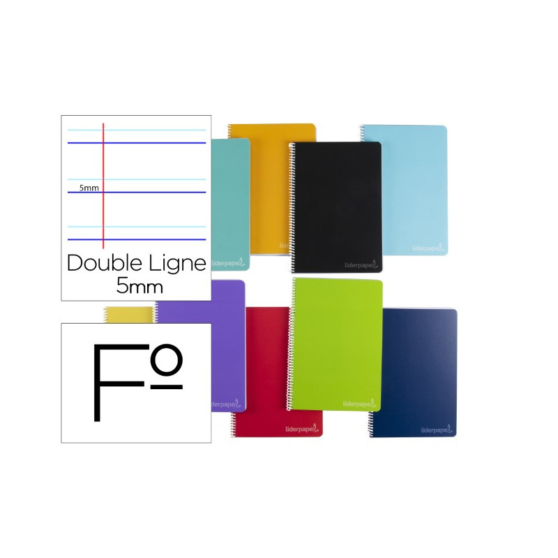 CUADERNO ESPIRAL LIDERPAPEL FOLIO WITTY TAPA DURA 80H 75GR RAYADO MONTESSORI 5MM COLORES SURTIDOS