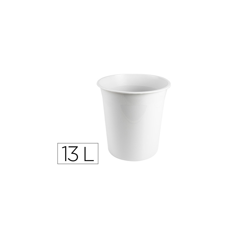 PAPELERA PLASTICO Q-CONNECT GRIS OPACO 13 LITROS 275X285 MM