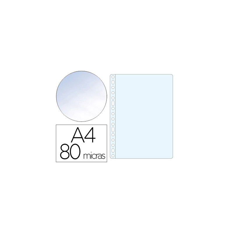 FUNDA MULTITALADRO Q-CONNECT FOLIO 80 MC CRISTAL CAJA DE 1400 UNIDADES
