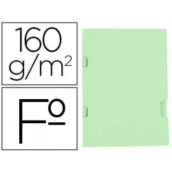 SUBCARPETA LIDERPAPEL FOLIO VERDE TRES UÑEROS PLASTIFICADA 160G/M2