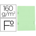 SUBCARPETA LIDERPAPEL FOLIO VERDE TRES UÑEROS PLASTIFICADA 160G/M2