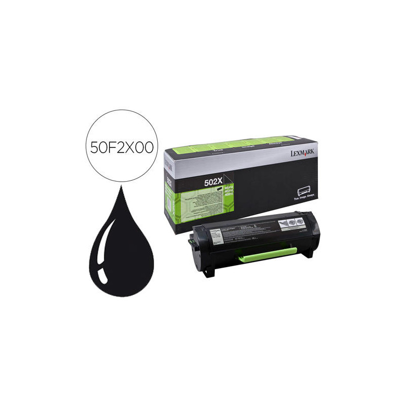 TONER LEXMARK 502XáMS410 / MS510 / MS610 NEGRO 10000 PAGINAS