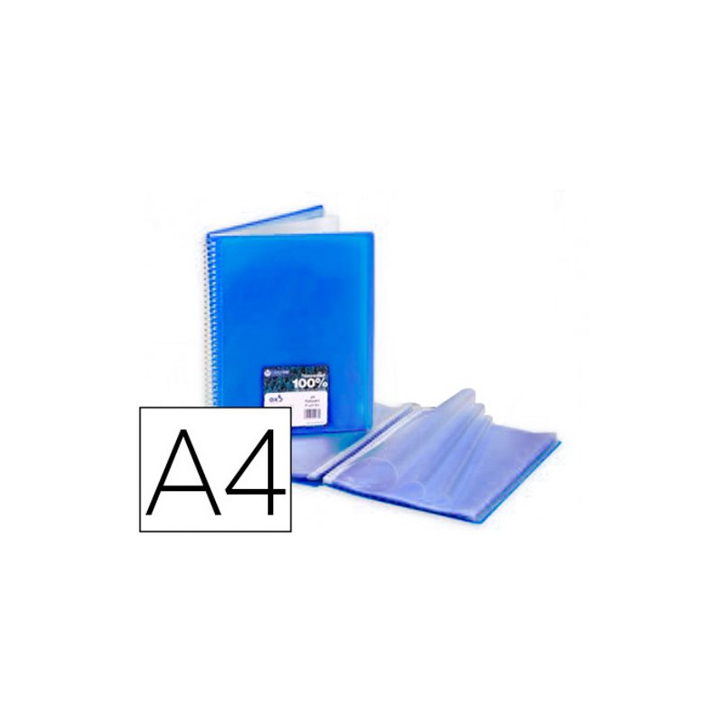 CARPETA CARCHIVO ARCHIVEX STAR ESCAPARATE CON ESPIRAL 40 FUNDAS DIN A4 AZUL