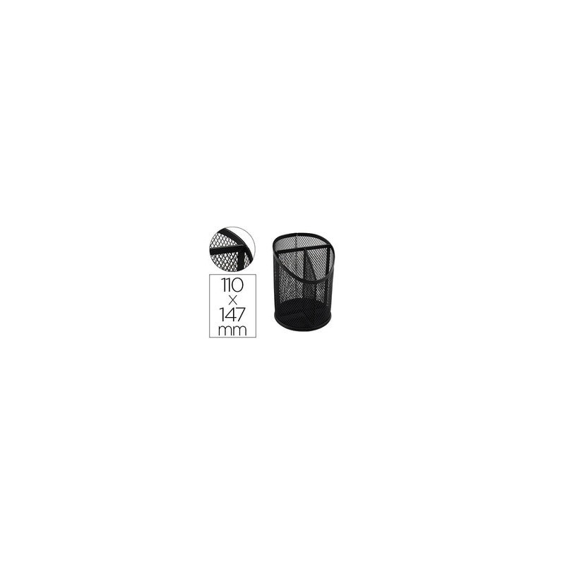 CUBILETE PORTALAPICES Q-CONNECT METAL REJILLA CON 3 COMPARTIMIENTOS DIAMETRO 110 ALTURA 147 MM NEGRO