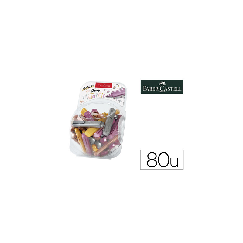 ROTULADOR FABER FLUORESCENTE TEXLINER 46 COLOR METALICO BOMBONERA 80 UNIDADES COLORES SURTIDOS