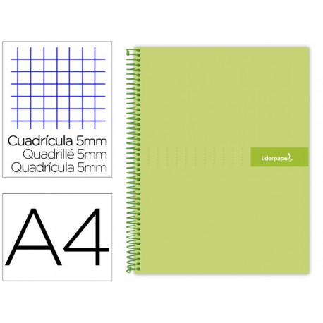CUADERNO ESPIRAL LIDERPAPEL A4 MICRO CRAFTY TAPA FORRADA 120H 90 GR CUADRO 5 MM 5 BANDAS 4 COLORES C CUADERNO ESPIRAL LIDERPAPEL A4 MICRO CRAFTY TAPA FORRADA 120H 90 GR CUADRO 5 MM 5 BANDAS 4 COLORES C