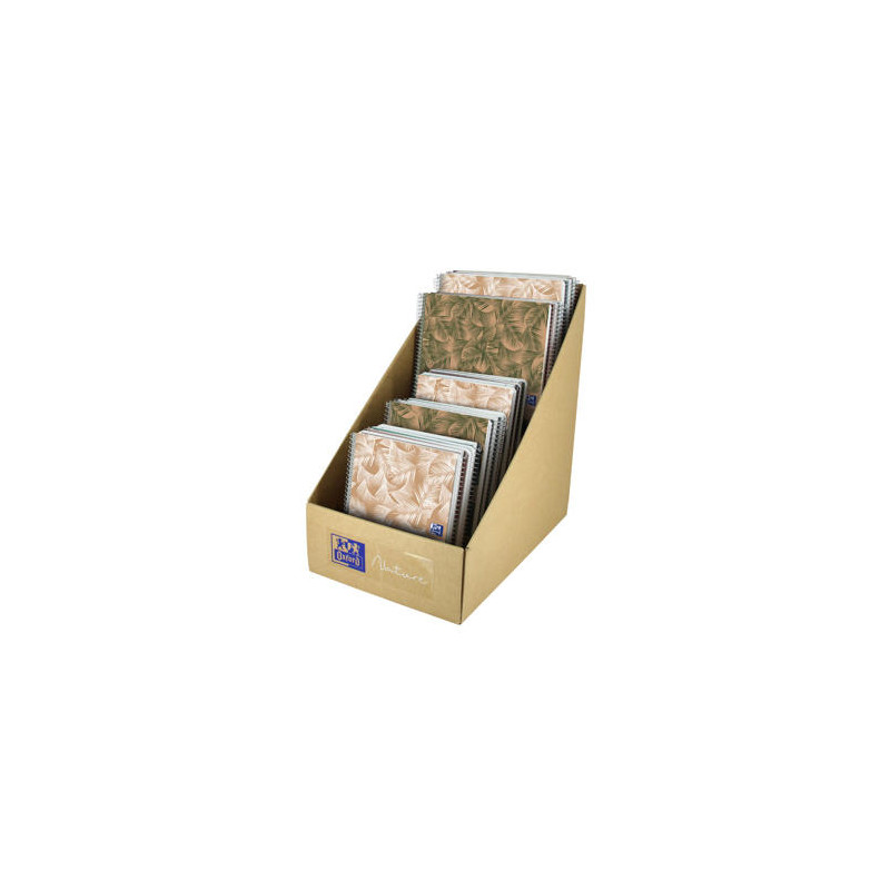 EXPOSITOR CUADERNOS ESPIRAL OXFORD NATURE EUROPEANBOOK 10 DIN A4 + 15 DIN A5 DISEÑOS SURTIDOS