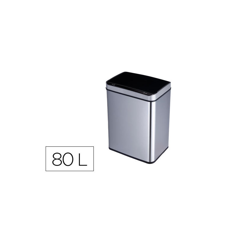 PAPELERA METALICA Q-CONNECT CON SENSOR AUTOMATICO CAPACIDAD 80 LITROS 820X270X400 MM