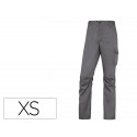PANTALON DE TRABAJO DELTAPLUS CINTURA ELASTICA 5 BOLSILLOS COLOR GRIS / NEGRO TALLA XS