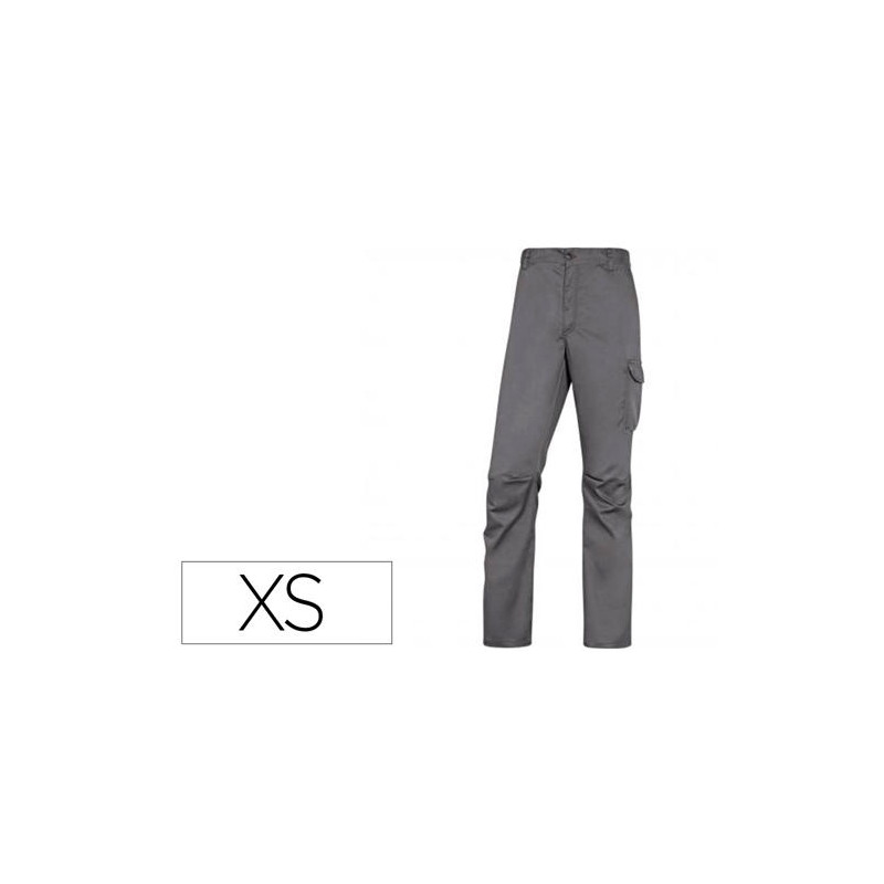 PANTALON DE TRABAJO DELTAPLUS CINTURA ELASTICA 5 BOLSILLOS COLOR GRIS / NEGRO TALLA XS