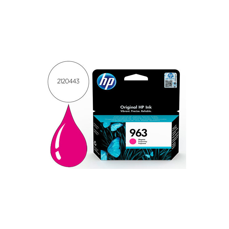 INK-JET HP 963 OFFICEJET PRO 9010 / 9020 / 9022 / 9023 / 9025 MAGENTA 700 PAGINAS