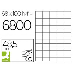 ETIQUETA ADHESIVA Q-CONNECT KF11207 TAMAÑO 48,5X16,9 MM FOTOCOPIADORA LASER INK-JET CAJA CON 100 HOJ