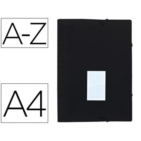 CARPETA LIDERPAPEL CLASIFICADOR FUELLE POLIPROPILENO DIN A4 NEGRO OPACO 13 DEPARTAMENTOS CARPETA LIDERPAPEL CLASIFICADOR FUELLE POLIPROPILENO DIN A4 NEGRO OPACO 13 DEPARTAMENTOS