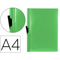 CARPETA LIDERPAPEL DOSSIER PINZA LATERAL POLIPROPILENO DIN A4 VERDE MANZANA OPACO 30 HOJAS PINZA DES