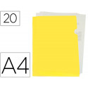 CARPETA LIDERPAPEL DOSSIER UÑERO POLIPROPILENO DIN A4 AMARILLO FLUOR OPACO 20 HOJAS