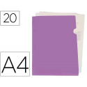 CARPETA LIDERPAPEL DOSSIER UÑERO POLIPROPILENO DIN A4 LAVANDA OPACO 20 HOJAS
