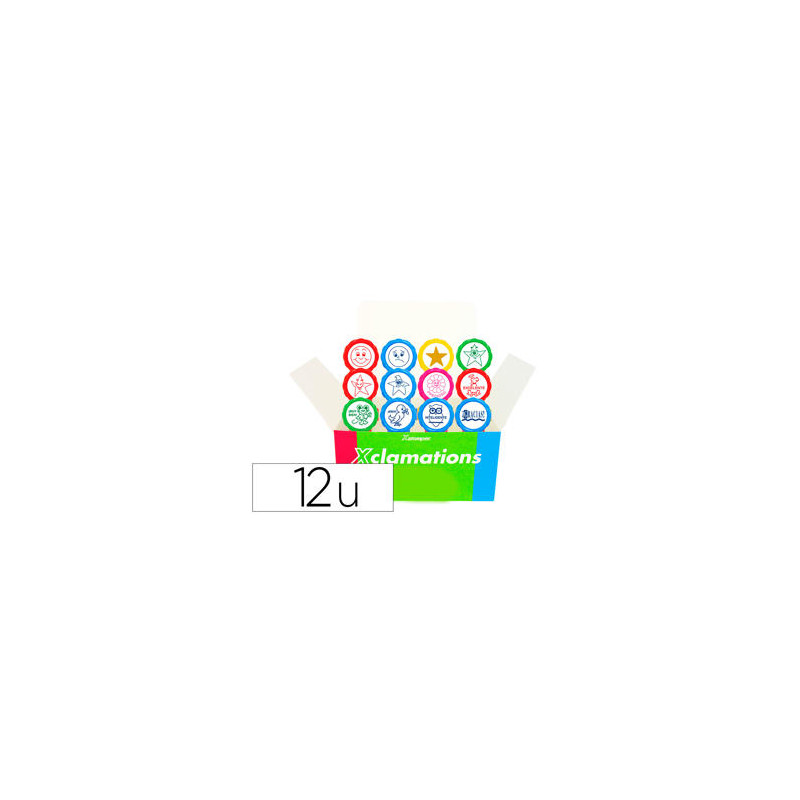 SELLO X'STAMPER EMOTICONO USO ESCOLAR EXPOSITOR DE 12 UNIDADES SURTIDAS