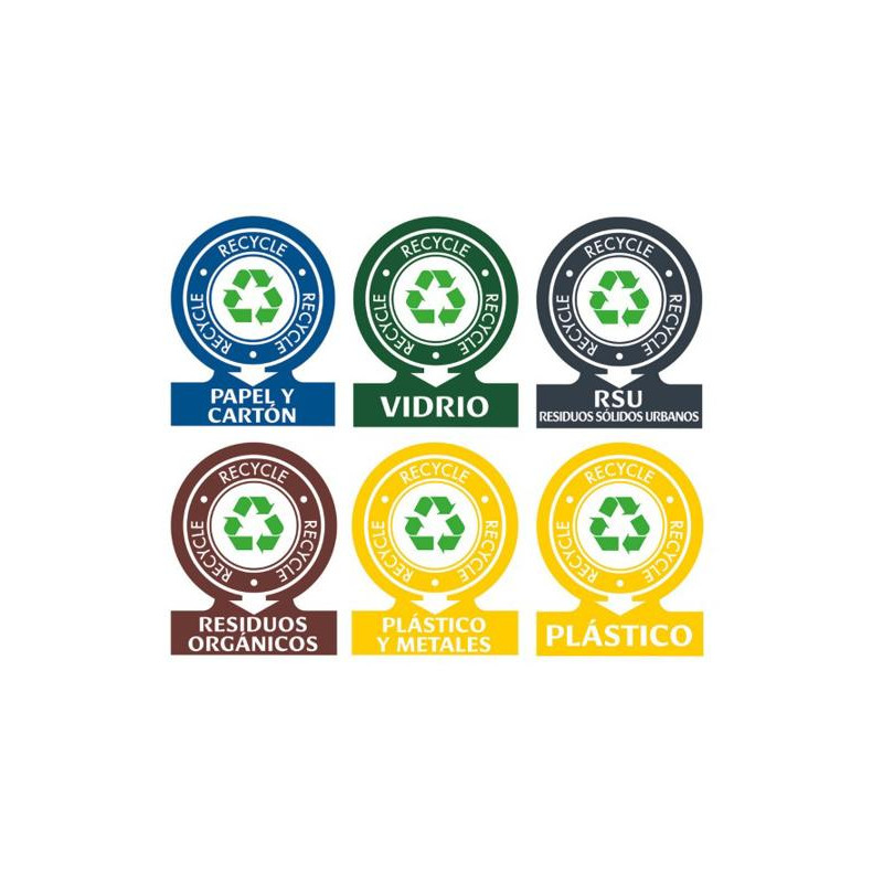 ETIQUETA ADHESIVA AVERY PARA RESIDUOS 141X110 MM PACK DE 6 UNIDADES SURTIDAS