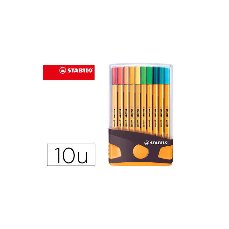 ROTULADOR STABILO PUNTA DE FIBRA POINT 88 COLOR PARADE ANTRACITA/NARANJA ESTUCHE DE 20 UNIDADES COLO