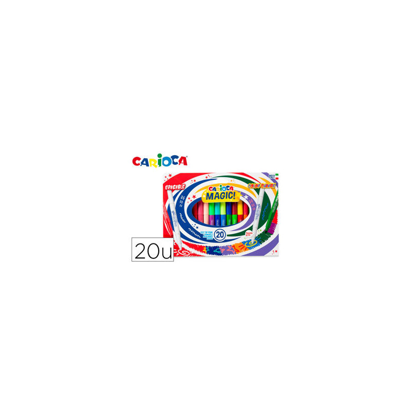 ROTULADOR CARIOCA MAGIC BORRABLE CAJA DE 20 UNIDADES COLORES SURTIDOS