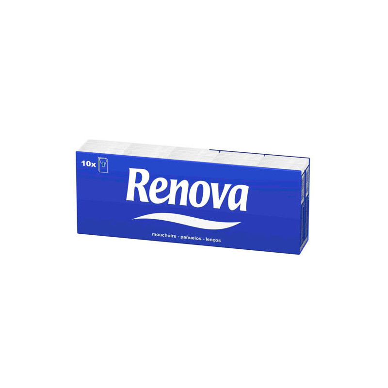 PAÑUELOS DE PAPEL RENOVA PACK DE 10 PAQUETES