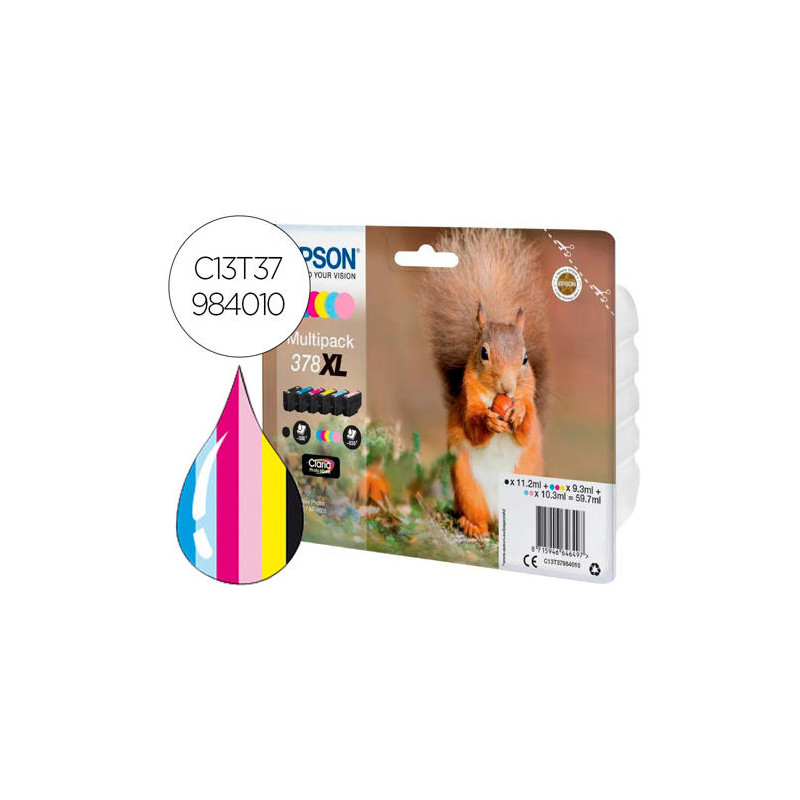 INK-JET EPSON 378 XL EXPRESSION HOME XP-8605 / 15000 / 8500 NEGRO AMARILLO CIAN MAGENTA CIAN CLARO