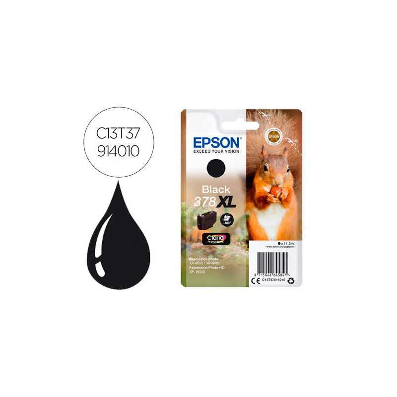 INK-JET EPSON 378 XL EXPRESSION HOME XP-8605 / 8606 / XP-15000 / XP-8500 / 8505 NEGRO 500 PAG