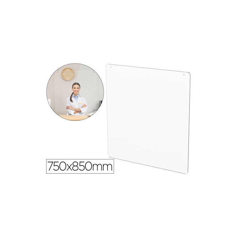 PANTALLA DE PROTECCION DE TECHO PARA MOSTRADOR METACRILATO VENTANA 300 X 150 MM MEDIDAS 750 X 850 MM