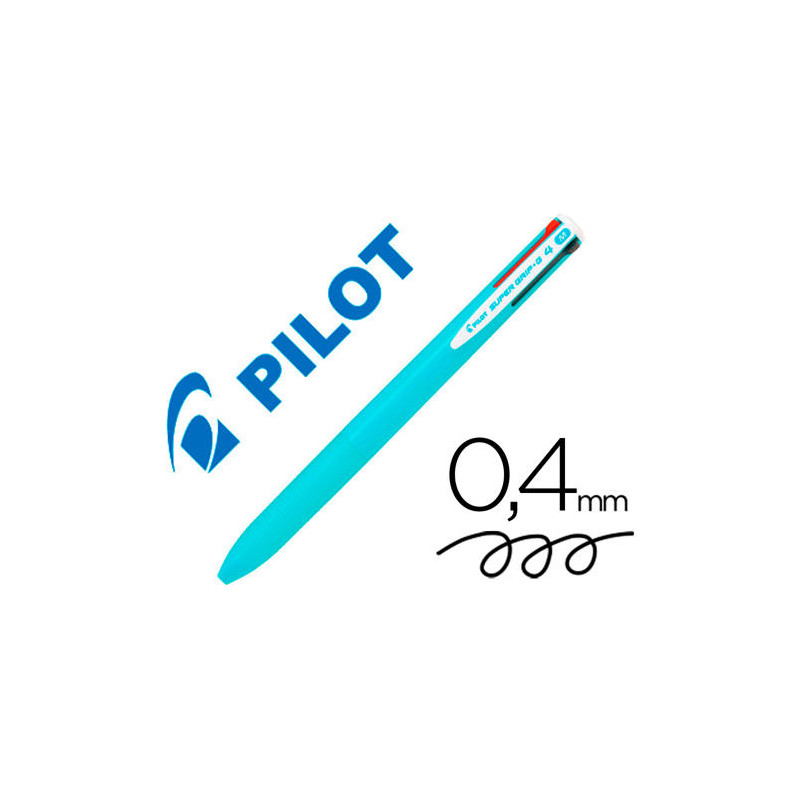 BOLIGRAFO PILOT SUPER GRIP G 4 COLORES RETRACTIL SUJECION DE CAUCHO TINTA BASE DE ACEITE CUERPO COLO