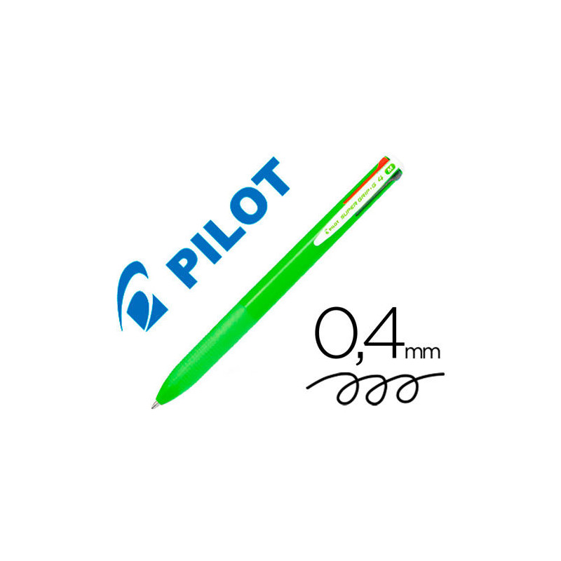 BOLIGRAFO PILOT SUPER GRIP G 4 COLORES RETRACTIL SUJECION DE CAUCHO TINTA BASE DE ACEITE CUERPO COLO