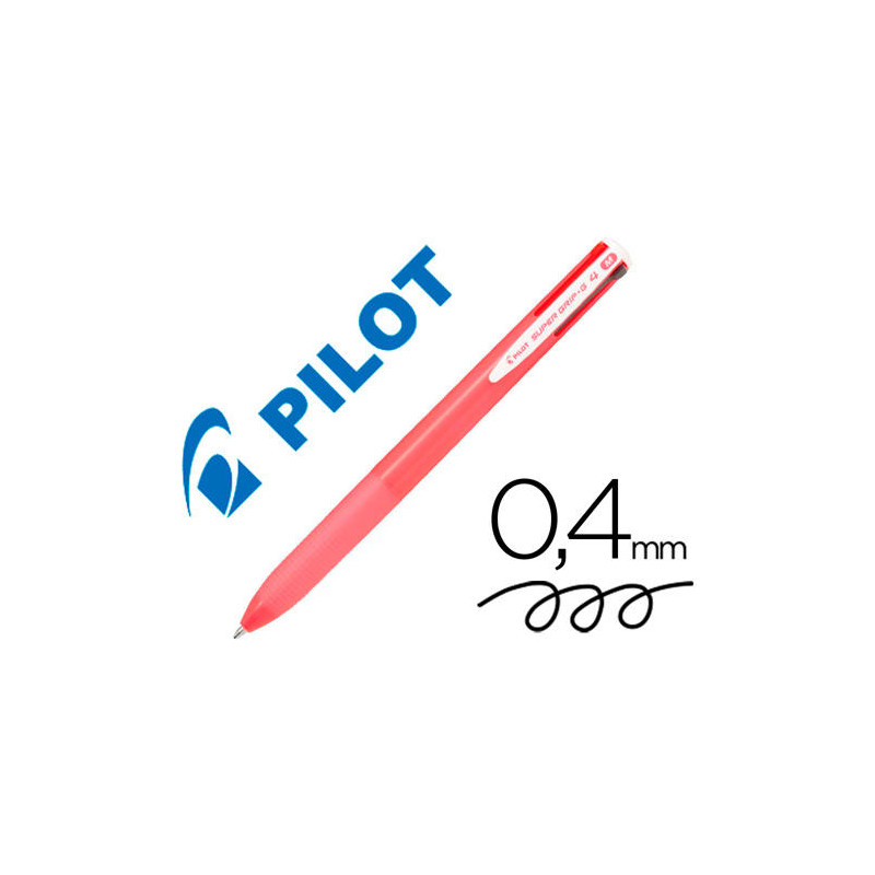 BOLIGRAFO PILOT SUPER GRIP G 4 COLORES RETRACTIL SUJECION DE CAUCHO TINTA BASE DE ACEITE CUERPO COLO