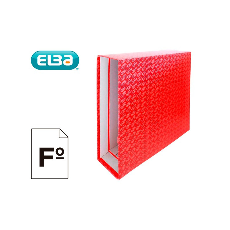 CAJA ARCHIVADOR DE PALANCA CARTON FORRADO ELBA FOLIO LOMO 85 MM ROJO