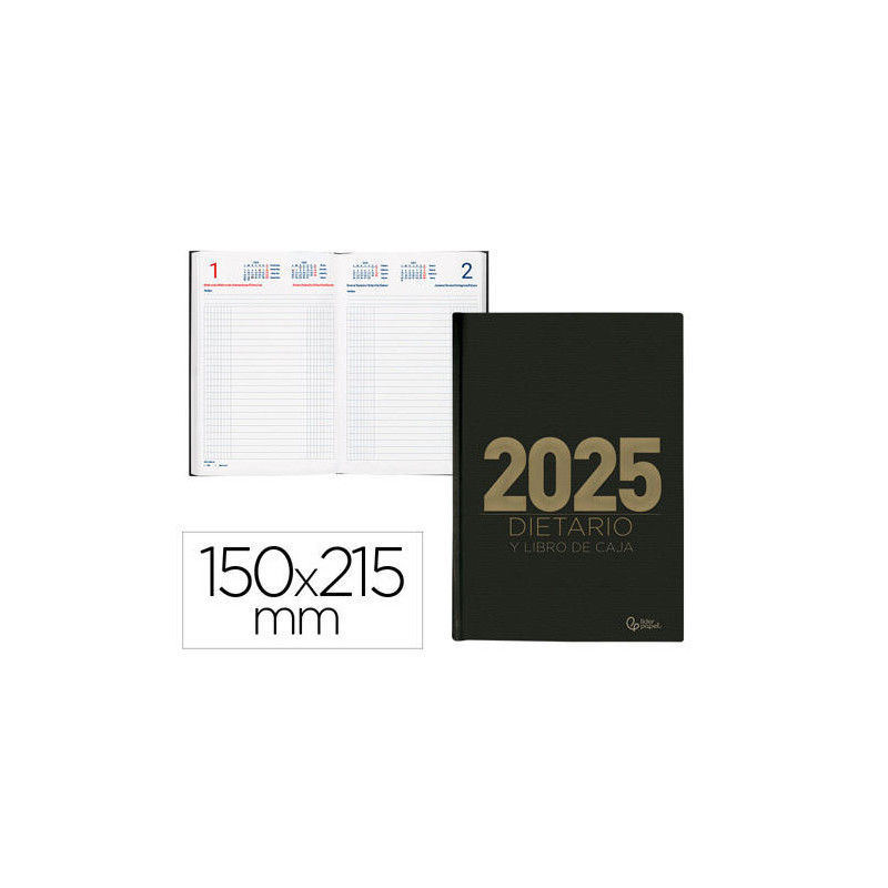 DIETARIO LIDERPAPEL 2025 CUARTO 15X21,5 CM COLOR VERDE PAPEL 70 GR