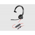 AURICULAR PLANTRONICS BLACKWIRE 3310 DIADEMA CABLE USB-C/A MONOAURAL CON MICROFO NO Y CERT. MICROSOF