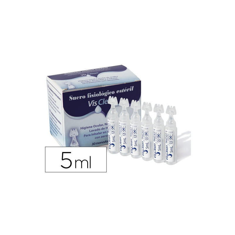 SUERO FISIOLOGICO ESTERIL VISCLEAN MONODOSIS 5 ML CAJA DE 30 UNIDADES