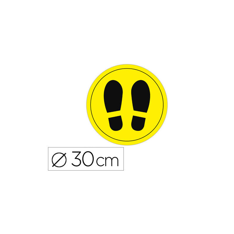 CIRCULO DE SEÐALIZACION ADHESIVO APLI PARA SUELO PVC 100 MC PIES COLOR AMARILLO/NEGRO DIAMETRO 30 CM