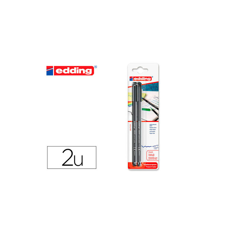 ROTULADOR EDDING PUNTA FIBRA 1200 NEGRO N.1 PUNTA REDONDA 0.5 MM BLISTER DE 2 UNIDADES