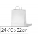 BOLSA KRAFT BASIKA CELULOSA BLANCO 90 GR ASA RETORCIDA TAMAÐO "S" 240X100X320 MM
