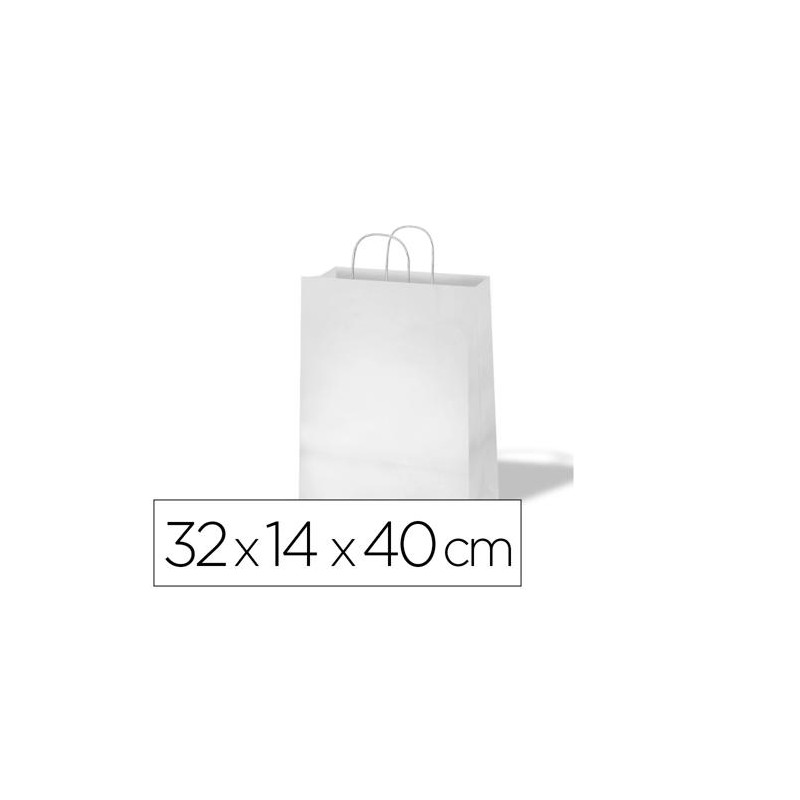 BOLSA KRAFT BASIKA CELULOSA BLANCO 90 GR ASA RETORCIDA TAMAÐO "L" 320X140X400 MM