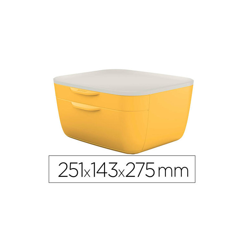FICHERO CAJONES DE SOBREMESA LEITZ COSY 2 CAJONES AMARILLO