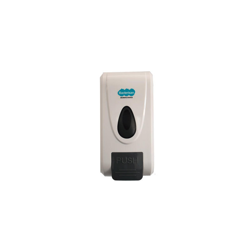 DISPENSADOR PARA GEL Y JABON BACTERISAN PARA PARED MANUAL CAPACIDAD 800 ML COLOR BLANCO 120X110X240 