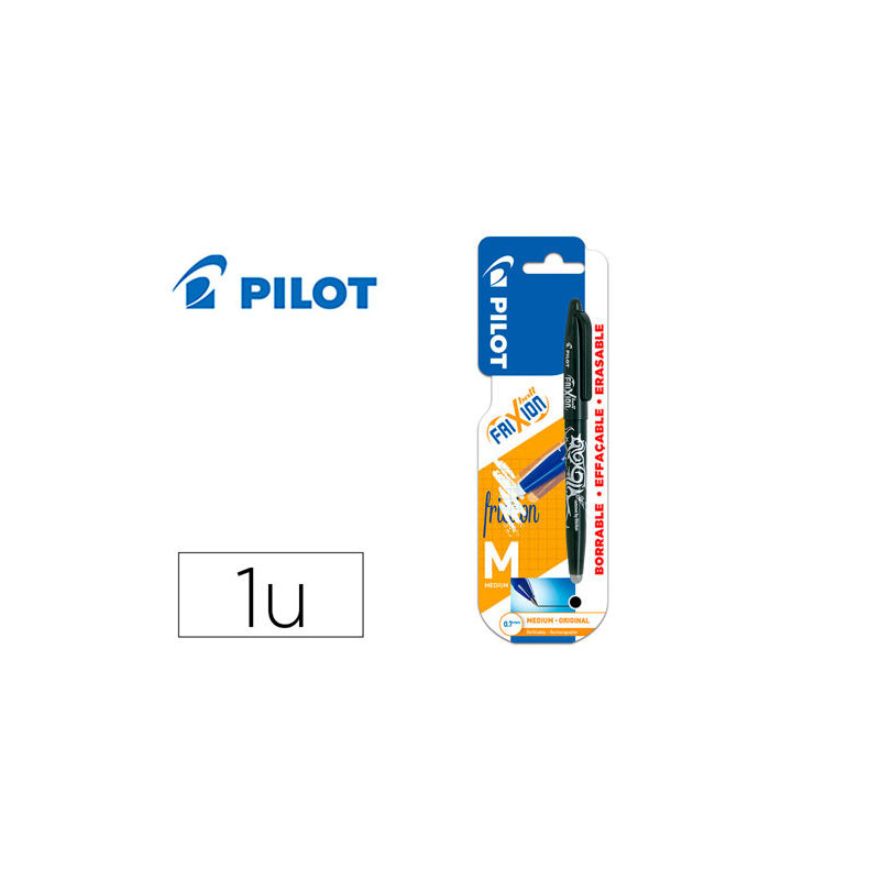 BOLIGRAFO PILOT FRIXION BALL BORRABLE 0,7 MM PUNTA MEDIA NEGRO EN BLISTER