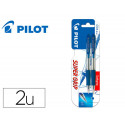 BOLIGRAFO PILOT SUPER GRIP AZUL RETRACTIL SUJECION DE CAUCHO TINTA BASE DE ACEITE EN BLISTER DE 2 UN