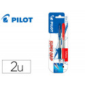 BOLIGRAFO PILOT SUPER GRIP RETRACTIL SUJECION DE CAUCHO TINTA BASE DE ACEITE EN BLISTER 1 AZUL + 1 R