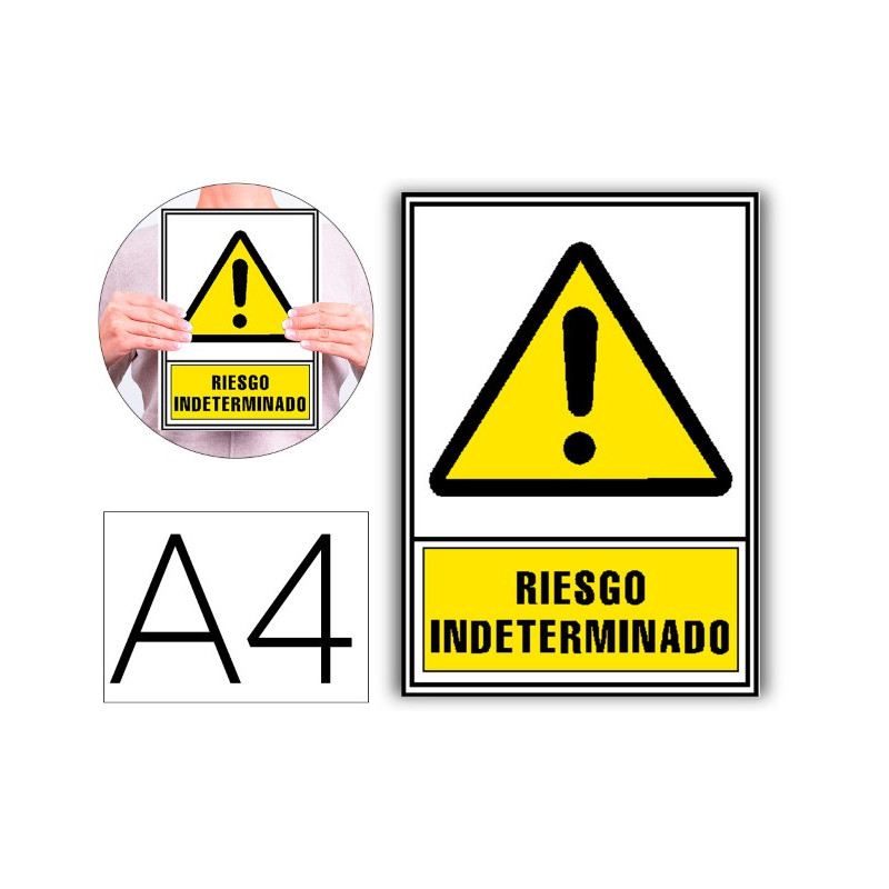 PICTOGRAMA ARCHIVO 2000 RIESGO INDETERMINADO PVC AMARILLO LUMINISCENTE 210X297 MM
