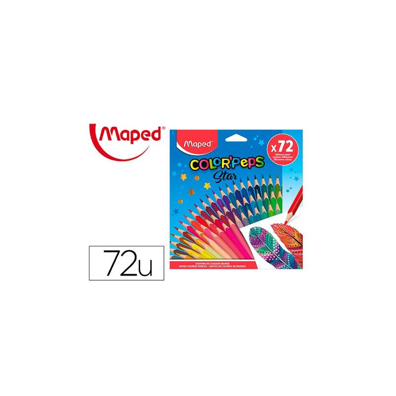 LAPICES DE COLORES MAPED COLOR PEPS STAR CAJA DE 72 COLORES SURTIDOS