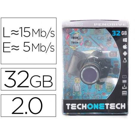 MEMORIA USB TECH ON TECH CAMARA FOTOS THE PERFECT ONE 32 GB