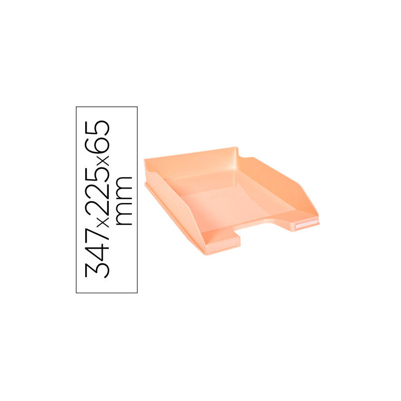 BANDEJA SOBREMESA EXACOMPTA AQUAREL COMBO MIDI CORAL PASTEL 347X255X65 MM