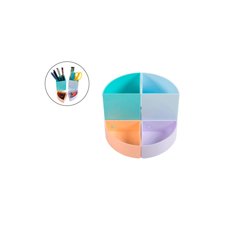 CUBILETE PORTALAPICES EXACOMPTA AQUAREL THE QUARTER MODULABLE COLORES PASTEL 120X120X83 MM